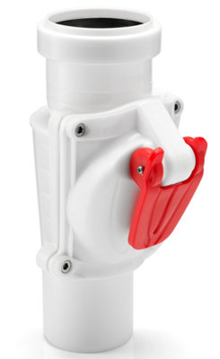 Karmat White Vertical Backwater Valve Anti Flood Protection Device 50mm Diameter