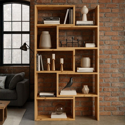 KARMELO Foldable and Expandable Bookcase Adjustable Width Shelving Unit ...