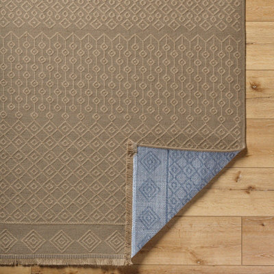 KASHVI Cottage Tan Machine Washable Jute Area Rug 118 x 170 cm