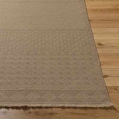 KASHVI Cottage Tan Machine Washable Jute Area Rug 118 x 170 cm