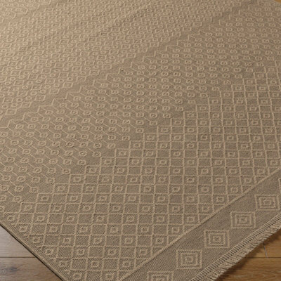 KASHVI Cottage Tan Machine Washable Jute Area Rug 118 x 170 cm