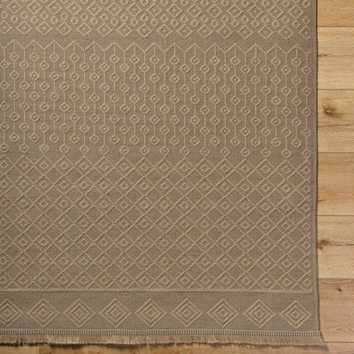 KASHVI Cottage Tan Machine Washable Jute Area Rug 118 x 170 cm