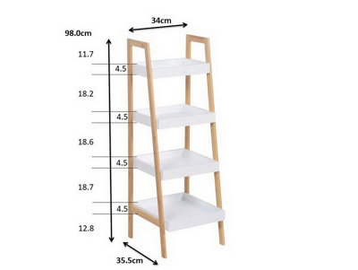 Bamboo ladder online shelf bathroom