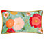 Kate Merritt Duck Egg Floral Piped Rectangular Feather Filled Cushion