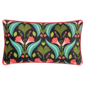 Kate Merritt Floral Folk Abstract Piped Polyester Filled Cushion