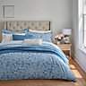 Katie Piper Be Still Foliage King Size Duvet Cover Set Blue