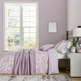 Katie Piper Calm Daisy Double Duvet Cover Set Pink Lilac