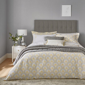 Katie Piper Reset Sprig Single Duvet Cover Set Yellow Silver