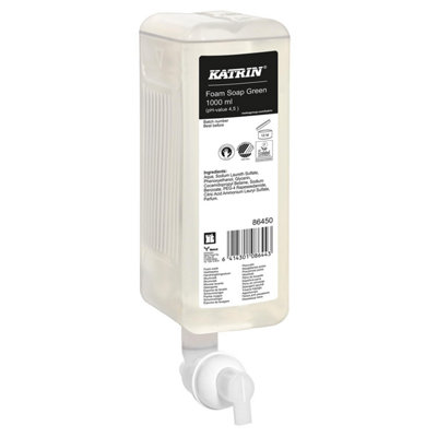 Katrin System Foam Soap Green 1000 ml, Colourless, 6 Bottles, Katrin 864500