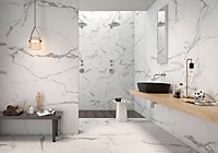 Kauna White Matt Marble Calacutta 600mm x 1200mm XL Porcelain Wall & Floor Tiles  (Pack of 2 w/ Coverage of 1.44m2)
