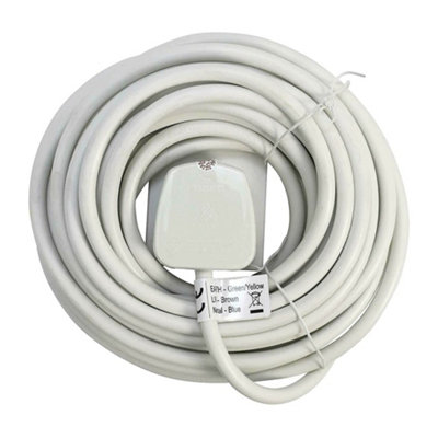 KAV 1 Way Extension Lead 10m Gang Cable - 13A AMP Electrical Mains Adapter for Laptop, Computer, TV, DVD and More - White