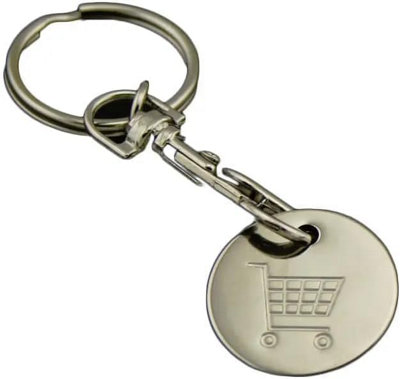KAV 10 Pieces Trolley Coin Holder Stainless Steel Keyring Set For Both ...