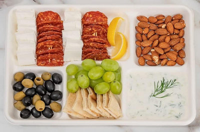 KAV 100 Compostable and Biodegradable 5 Compartment Disposable Plates