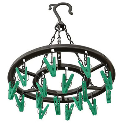 KAV 16-Piece Peg Round Sock Dryer - Plastic Hanging Laundry Socks ...