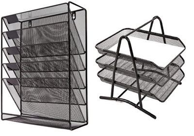 Desk Side Storage Organizer, 2 Tier Under Desk Laptop Holder Clamp