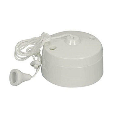 KAV 2 Way Ceiling Pull Switch for Bathroom, Toilet Light Switches - 6 Amp Electrical Fittings And Accessories with Rounded Profile