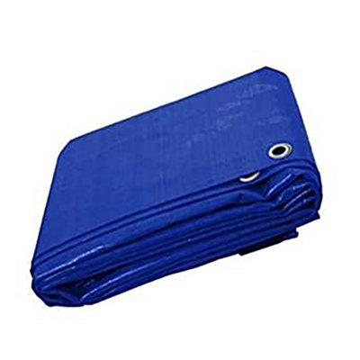 KAV - 2 x Tarpaulin waterproof heavy duty 130 GSM Meduim- 2.40 M x 3 M (8ftx 10 FT) Multifunctional Quality Cover Tarp (Blue)