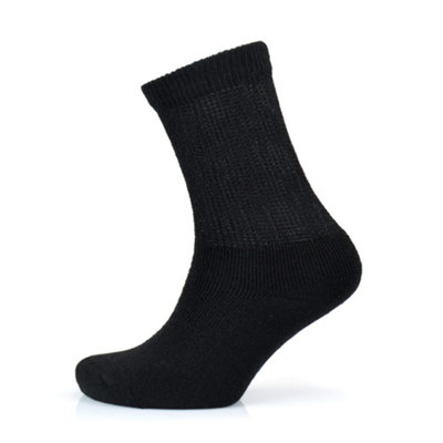KAV 3 Pairs Non-Elastic Diabetic Ladies Socks for Swollen Legs - Easy Grip Loose Soft Top Cotton Sock - UK Size 4-7 and EU 37-41