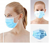 KAV 3 Ply 3 Face Mask for adults, Basic Face Mask, Disposable General Use face masks Dust Mask, Breathable, Shopping & Outdoors