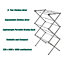 KAV 3-Tier Expandable Clothes Airer 40 to 70 cm Indoor Outdoor Clothes Dryer 7.5m Washing Line Drying Space Lightweight metal