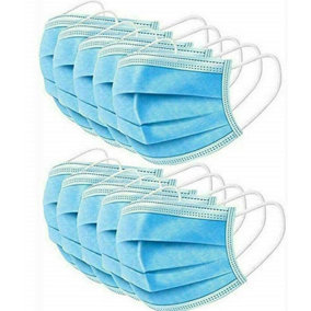 KAV 50 pack 3 Ply Disposable Face Masks Face Covering High Filterability, Suitable For Sensitive Skin Face Mask (50, Blue)