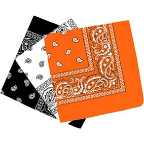 KAV 55x55cm Set of 3 Bandanas face mask Assorted Paisley Bandana - Head Wrap Scarf Wristband for Outdoor Sports, Hiking, Cycling