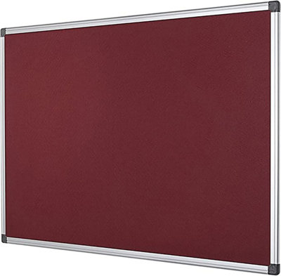 KAV 60 cm x 45cm Aluminium Frame Felt Notice Pin Board - Notice Board Bulletin Frame for Office, School, and Home (Burgandy)