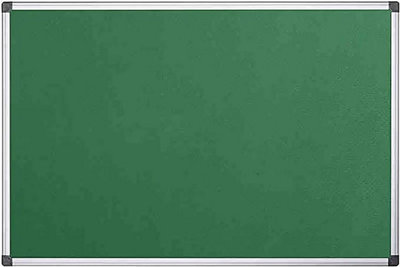 KAV 60 cm x 45cm Aluminium Frame Felt Notice Pin Board - Notice Board Bulletin Frame for Office, School, and Home (Green)