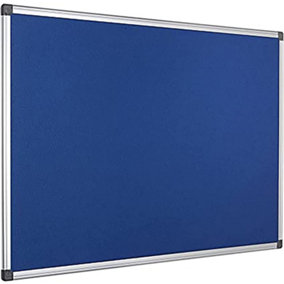 KAV 900 x 600mm Aluminium Frame Notice Pin Board - Felt Notice Board Bulletin Frame for Office, School, Memo, and Home (Blue)