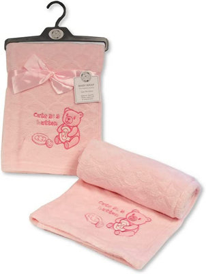 KAV Baby Cute Button Wrap Fleece Blanket for Girl/Boy Super Soft Teddy Bear Image Blankets for