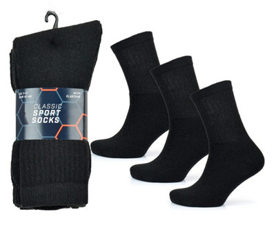 KAV Black Sports Socks for Men, 10 Pack UK Sizes 711 Moisture