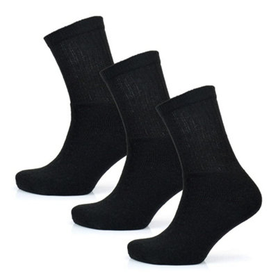 KAV Black Sports Socks for Men, 10 Pack UK Sizes 7-11 - Moisture-Wicking Bland with Polycotton and Elastane Athletic Sport Sock