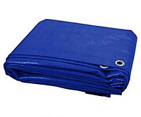 KAV Blue 1.80 x 2.40 METERS - Waterproof Tarpaulin for Universal Covering Garden Furniture, Sheet with Eyelets 120 GSM - Blue