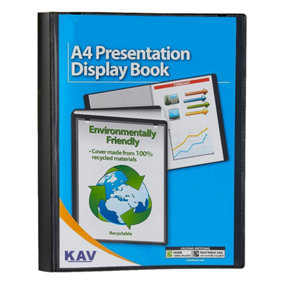 KAV Classic A4 and A5 Presentation Display Book 600 Micron Cover with Non-Fade Pockets Document organizer(A4 20 Pocket Pack OF 6)