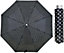 KAV Classic Black & White Prints Umbrella with Silver Handle - Compact, Automatic Folding (BLACK WITH LARGE WHITE POLKA DOT)
