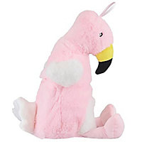 KAV Cute Hot Water Bottle - Ruber Bottle with Low Pile Plush Cover (Flamingo)