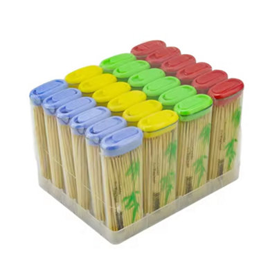 KAV Disposable Bamboo Cocktail Toothpicks - 24 Boxes 2000 Sticks, Lighter Shaped Skewers Double-side Point, Appetizers Cocktails