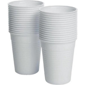 KAV Disposable White Plastic Cups - 7oz Plastic Glasses for Travel, Wedding Party, Picnic, Wine, Cold Drinks, (Pack of 1000)