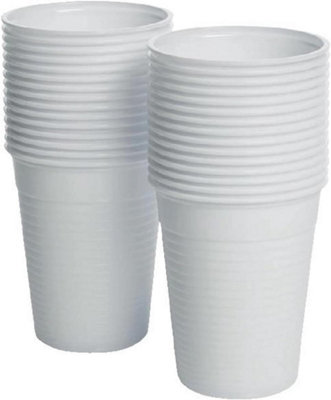 KAV Disposable White Plastic Cups - 7oz Plastic Glasses for Travel, Wedding Party, Picnic, Wine, Cold Drinks, (Pack of 500)
