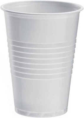 KAV Disposable White Plastic Cups - 7oz Plastic Glasses for Travel, Wedding Party, Picnic, Wine, Cold Drinks, (Pack of 500)