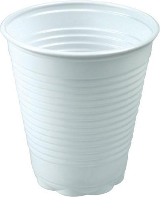 KAV Disposable White Plastic Cups - 7oz Plastic Glasses for Travel, Wedding Party, Picnic, Wine, Cold Drinks, (Pack of 500)