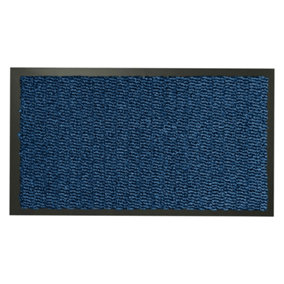 KAV Door Mat Dirt Trapper - Durable Indoor and Outdoor Non-Slip Rug - Super Absorbent- Home, Office(Blue / Black, 120cm x 180cm)