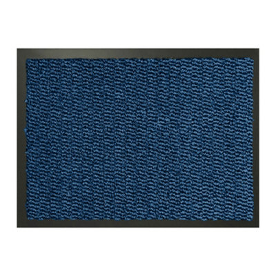 KAV Door Mat Dirt Trapper - Durable Indoor and Outdoor Non-Slip Rug - Super Absorbent- Home, Office(Blue / Black, 60cm x 90cm)