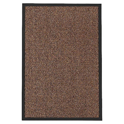 KAV Door Mat Dirt Trapper - Durable Indoor and Outdoor Non-Slip Rug - Super Absorbent- Home, Office(Brown / Black, 90cm x 150cm)