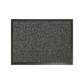 KAV Door Mat Dirt Trapper - Durable Indoor and Outdoor Non-Slip Rug - Super Absorbent- Home, Office(Grey / Black, 120cm x 180cm)