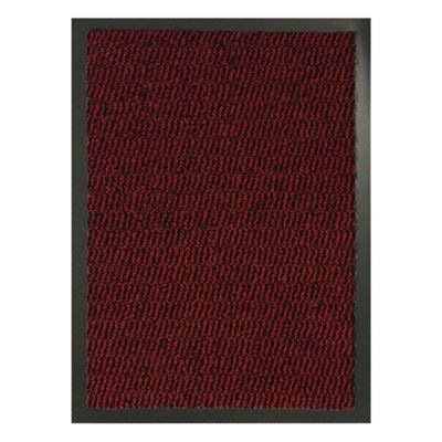 KAV Door Mat Dirt Trapper - Durable Indoor and Outdoor Non-Slip Rug - Super Absorbent- Home, Office(Red / Black, 120cm x 180cm)