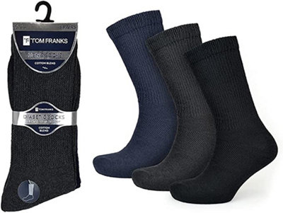 KAV Extra Wide Comfort Fit 9 Pack Diabetic Socks for Swollen Legs, Men and Women Foot Care UK 7-11 Cotton Rich Gentle, Multicolour