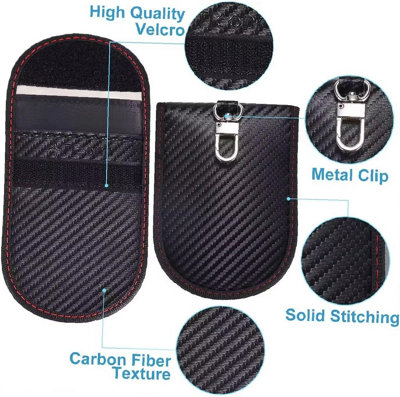 Pochette Faraday Anti-piratage Pour Clés De Voiture - Bloqueur RFID - Protection Contre Le Vol Sans Clé - Noir - 9