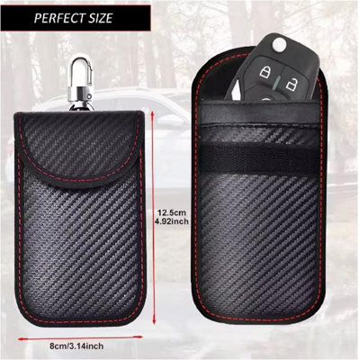 Pochette Faraday Mini Pour Clés De Voiture - Bloqueur RFID Anti-vol - Toile De Voile Noire - 1 Pièce