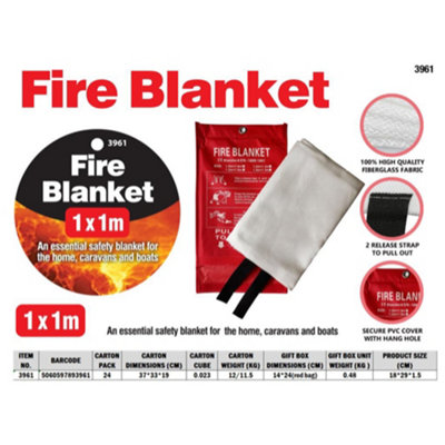 KAV Fire Blanket - Essential Accessories for Home, Kitchen, Caravans, Garages - Protect with Fire Blanket, Guard (Pack of 3)